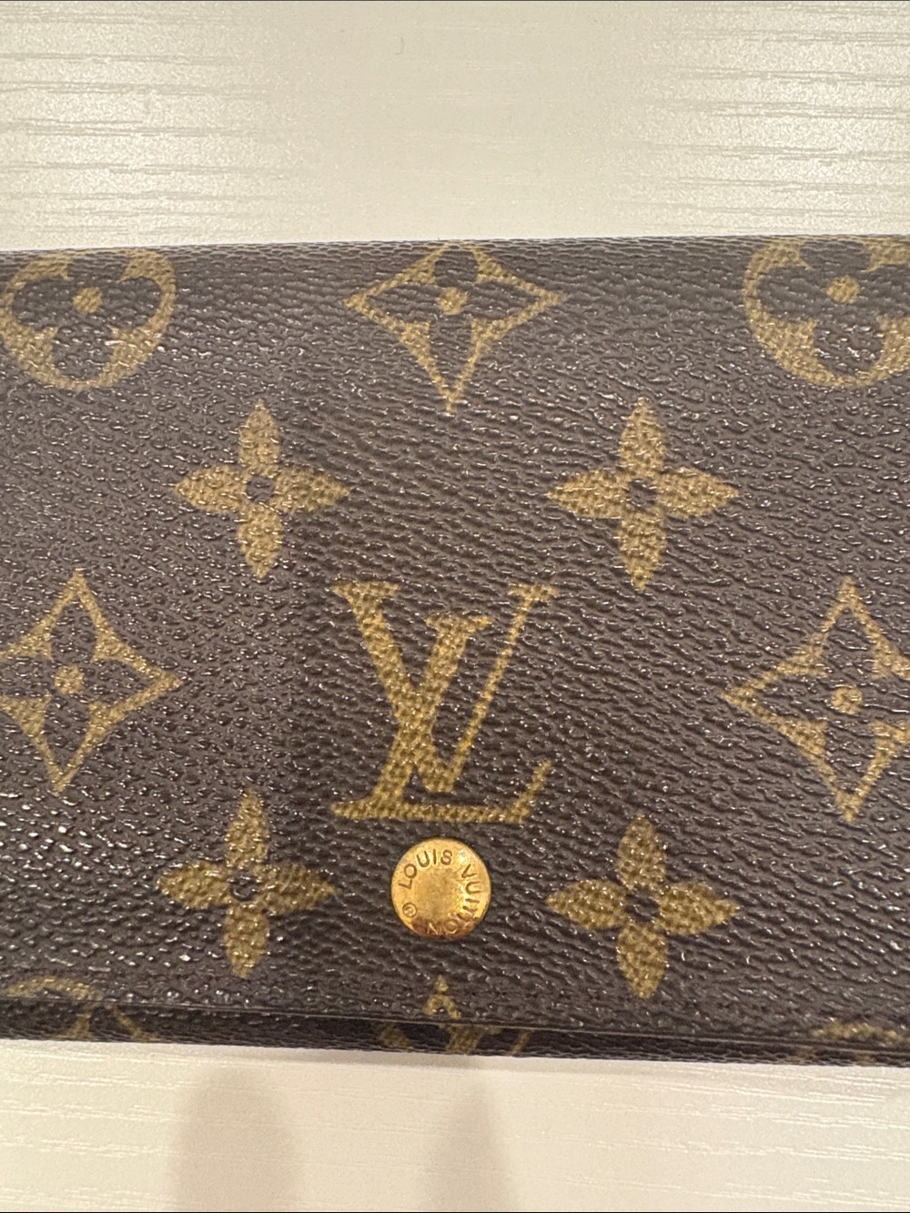 Louis Vuitton Monogram Canvas Trifold Wallet - Brown & Gold with Unbranded Chain - Picture 3 of 12